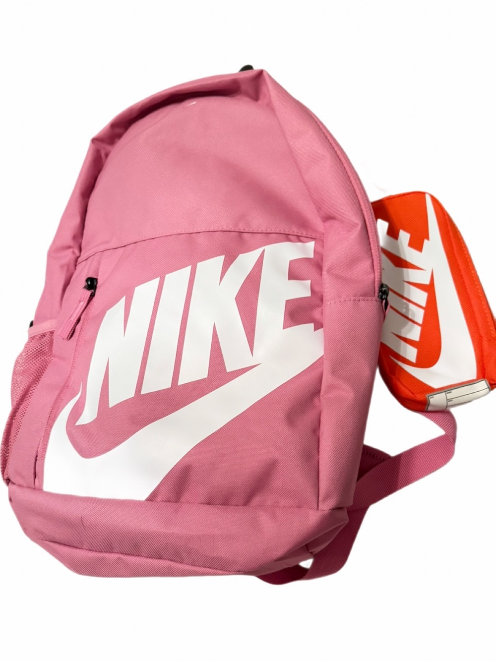 NWT Pink and White Nike Backpack with separate but attached cosmetic/pen pouch